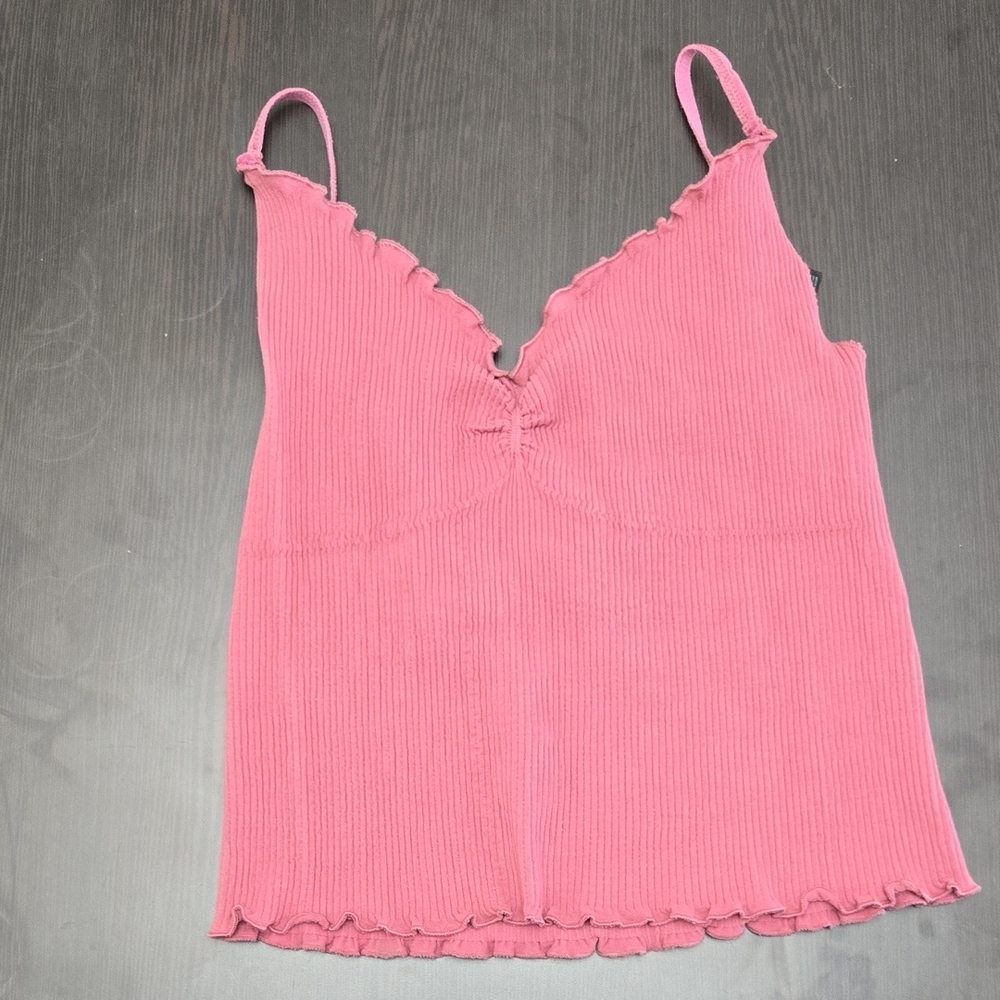 Pink Ribbed Sleeveless Top